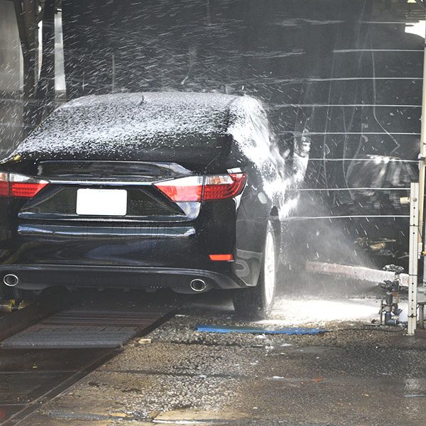 Car in a car wash