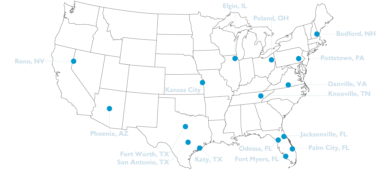 Charger locations with cities