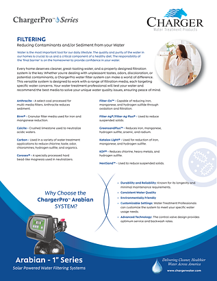 ChargerPro Arabian SPF-1 spec sheet ChargerPro Arabian SPF-1 spec sheet